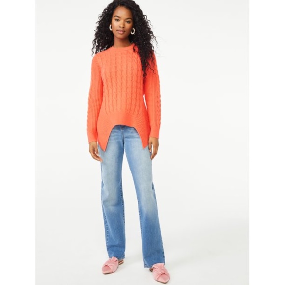 NEW Scoop Women's Asymmetrical Sweater ORANGE XL 16/18 - Picture 7 of 17